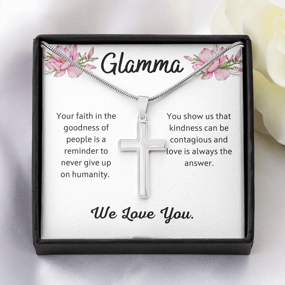 Glamma Stainless Steel Cross Necklace