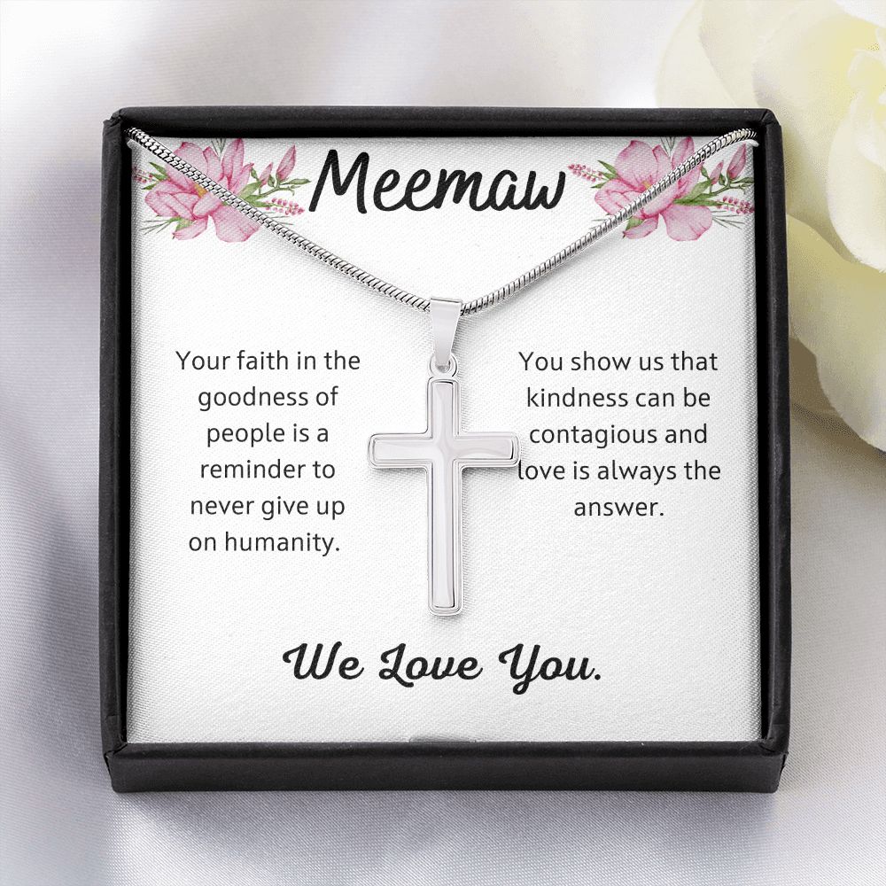 Meemaw  Stainless Steel Cross Necklace