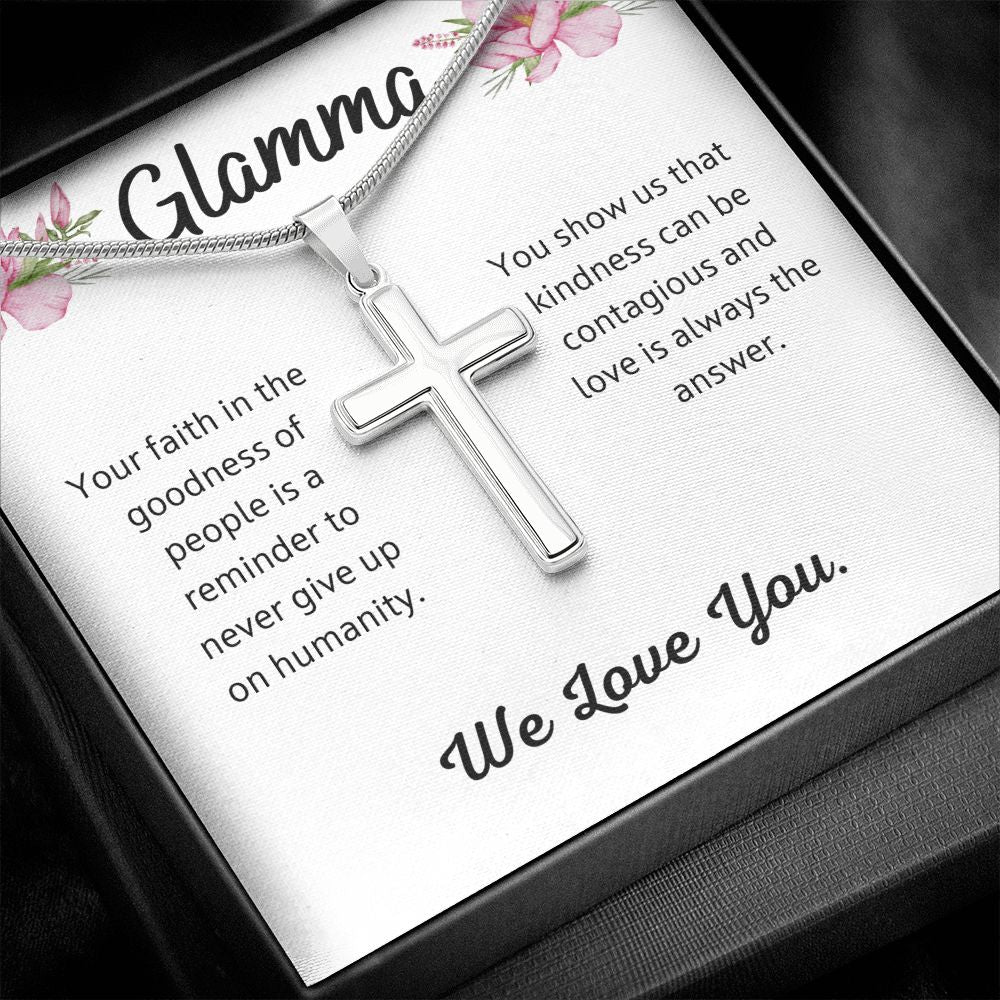 Glamma Stainless Steel Cross Necklace