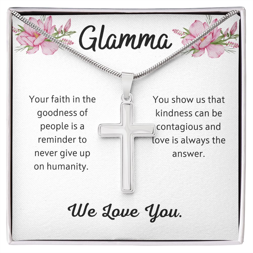 Glamma Stainless Steel Cross Necklace