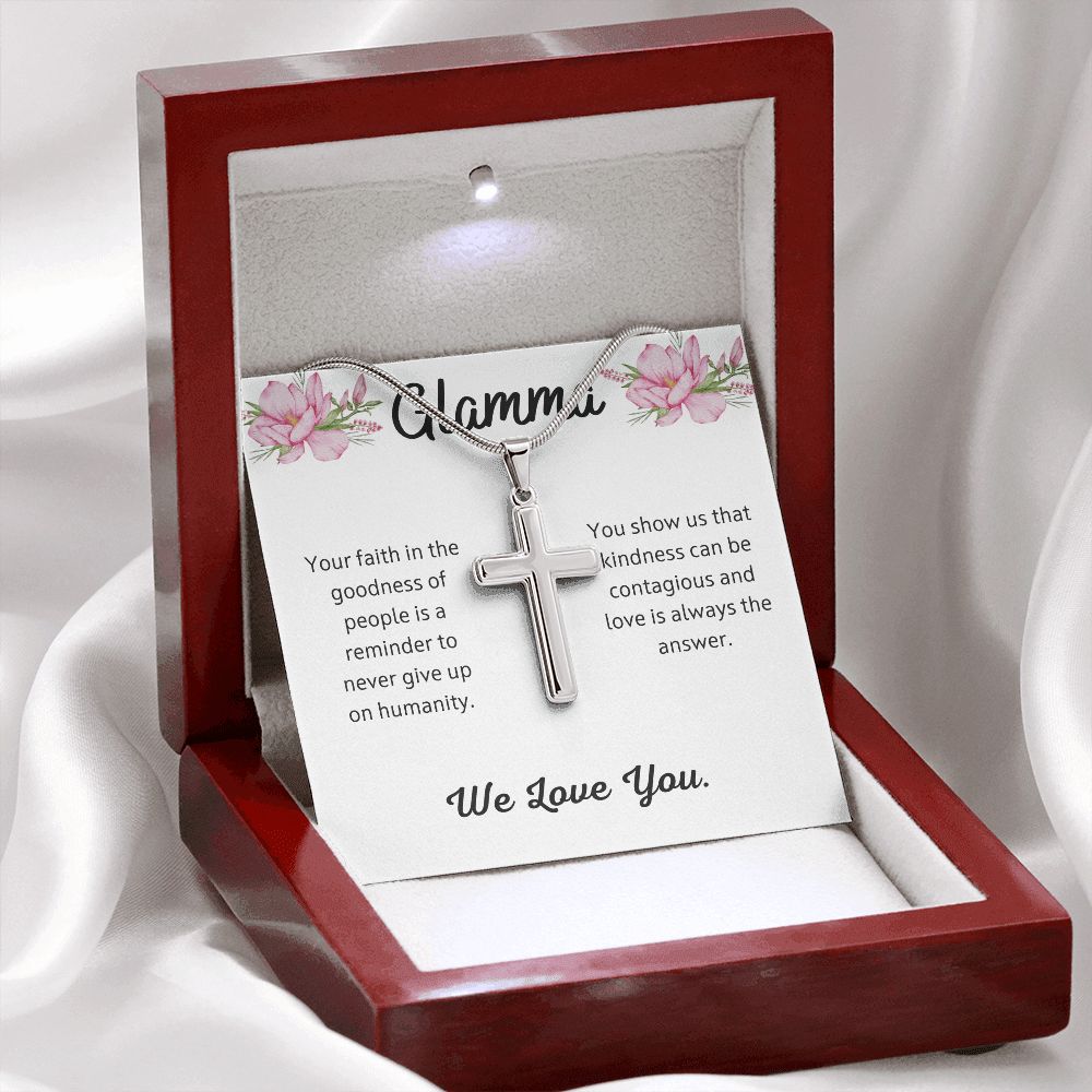 Glamma Stainless Steel Cross Necklace