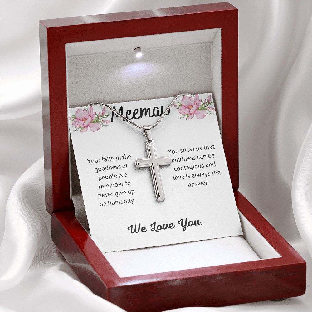 Meemaw  Stainless Steel Cross Necklace