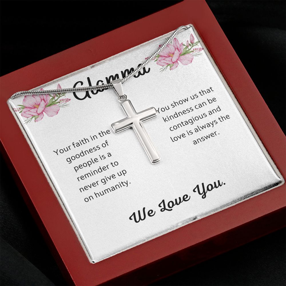 Glamma Stainless Steel Cross Necklace