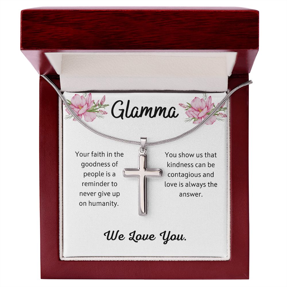 Glamma Stainless Steel Cross Necklace